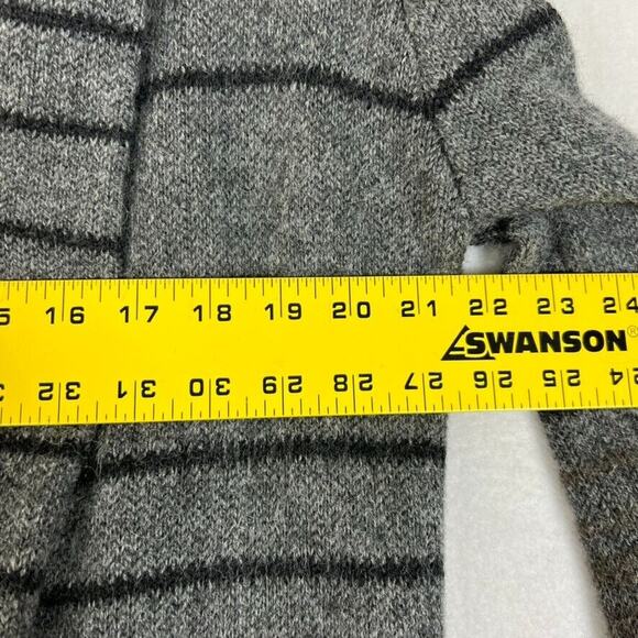 VINCE Cardigan Sweater Women S Sophie Hooded Striped Oversized Grey Black Alpaca - Picture 6 of 10